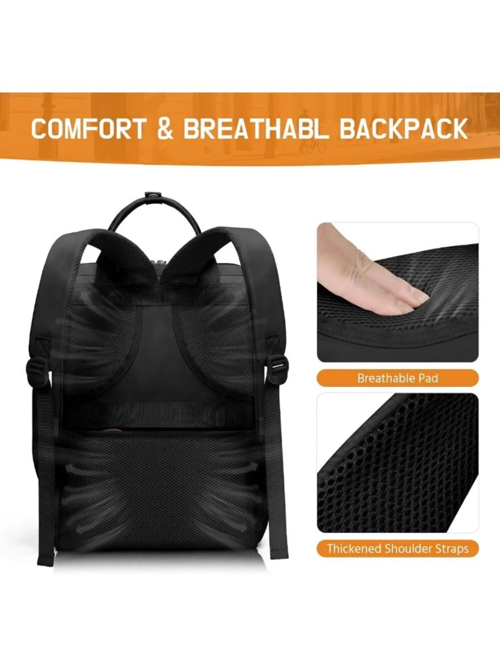 Stylish Waterproof Laptop Backpack for Men & Women, Fits 15.6-17.3